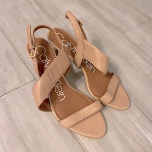 Calvin Klein Tan Heels Size 6.5